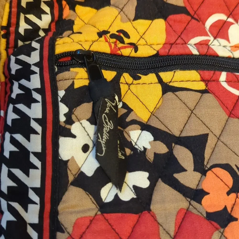 Vera Bradley Quilted Floral Bittersweet Houndstooth Print Crossbody Shoulder Bag
